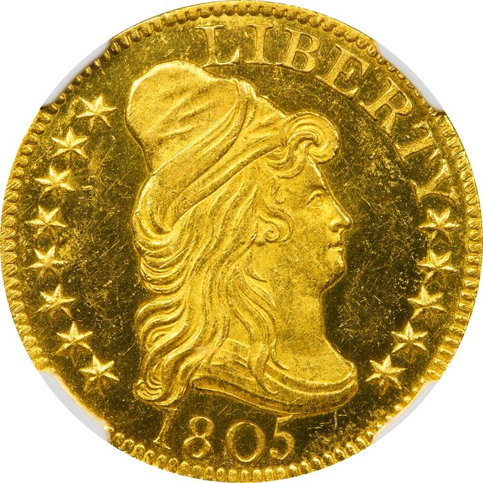 1805 Draped Bust Gold Half Eagle ($5) Obverse Image