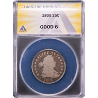 1805 Draped Bust Quarter (25c) Obverse Slab Image