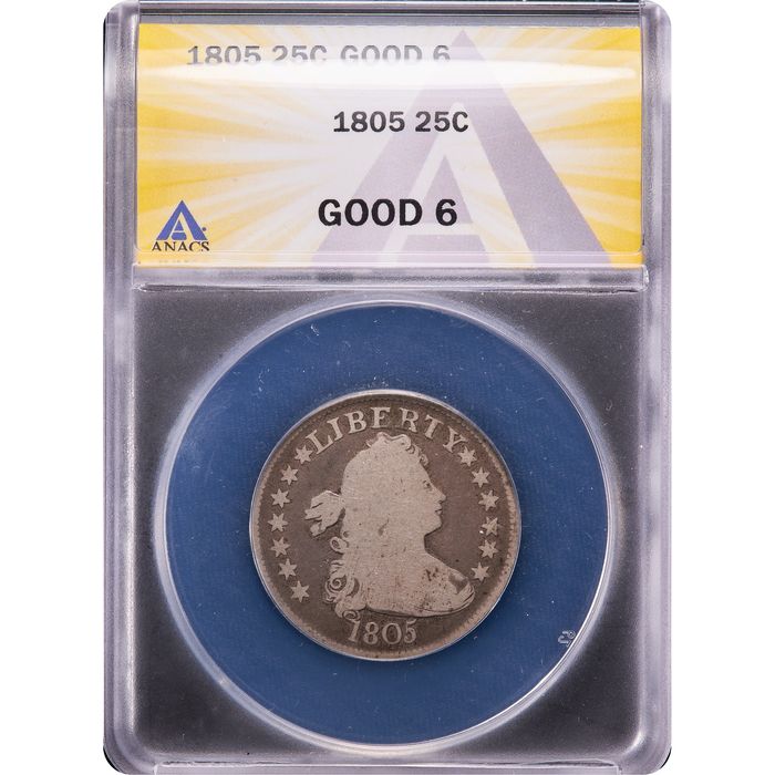 1805 Draped Bust Quarter (25c) Obverse Slab Image