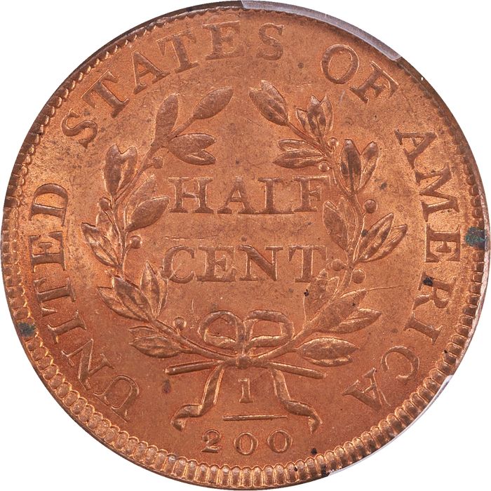 1806 Draped Bust Half Cent (1/2c) Large 6, Stems Photo 4