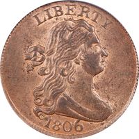 1806 Draped Bust Half Cent (1/2c) Obverse Image