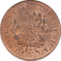 1806 Draped Bust Half Cent (1/2c) Reverse Image