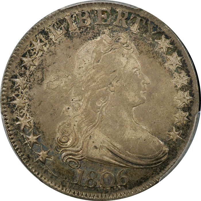 1806 Draped Bust Half Dollar (50c) O-116 Pointed 6, Stem Photo 3