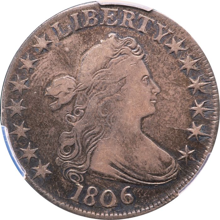 1806 Draped Bust Half Dollar (50c) Point 6 No Stem Photo 3