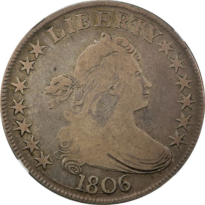 1806 Draped Bust Half Dollar (50c) Pointed 6, Stem Obverse Image