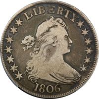 1806 Draped Bust Half Dollar (50c) Pointed 6, Stem Obverse Image