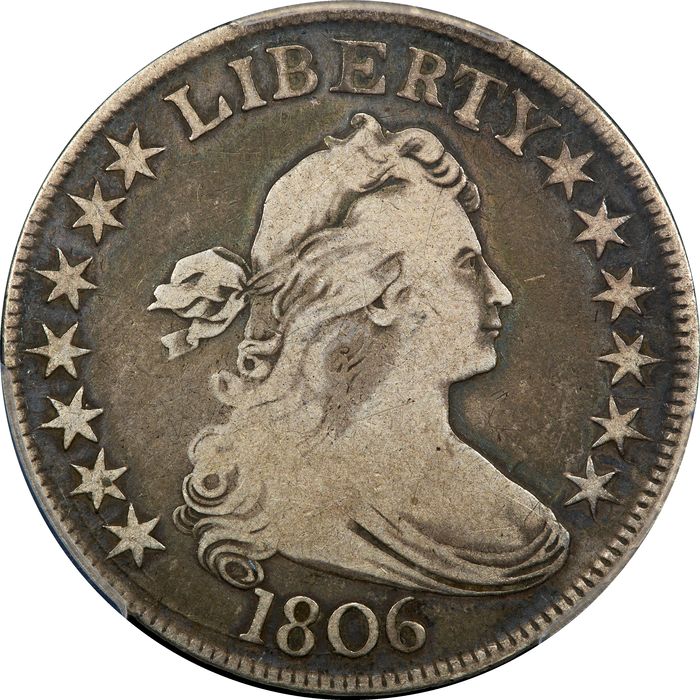 1806 Draped Bust Half Dollar (50c) Pointed 6, Stem Obverse Image
