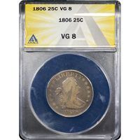 1806 Draped Bust Quarter (25c) Obverse Slab Image