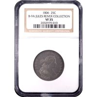 1806 Draped Bust Quarter (25c) B-9 Obverse Slab Image