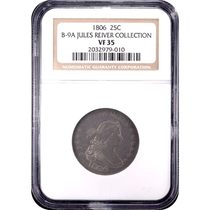 1806 Draped Bust Quarter (25c) B-9 Obverse Slab Image
