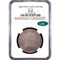 1806 Pointed 6 Stem Draped Bust Half Dollar (50c) O-116 Obverse Image