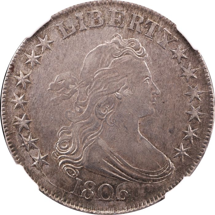 1806 Pointed 6 Stem Draped Bust Half Dollar (50c) O-116 Photo 3
