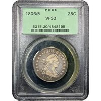 1806/5 Draped Bust Quarter (25c) OGH Obverse Image