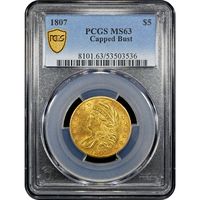 1807 Capped Bust Gold Half Eagle ($5) Obverse Slab Image