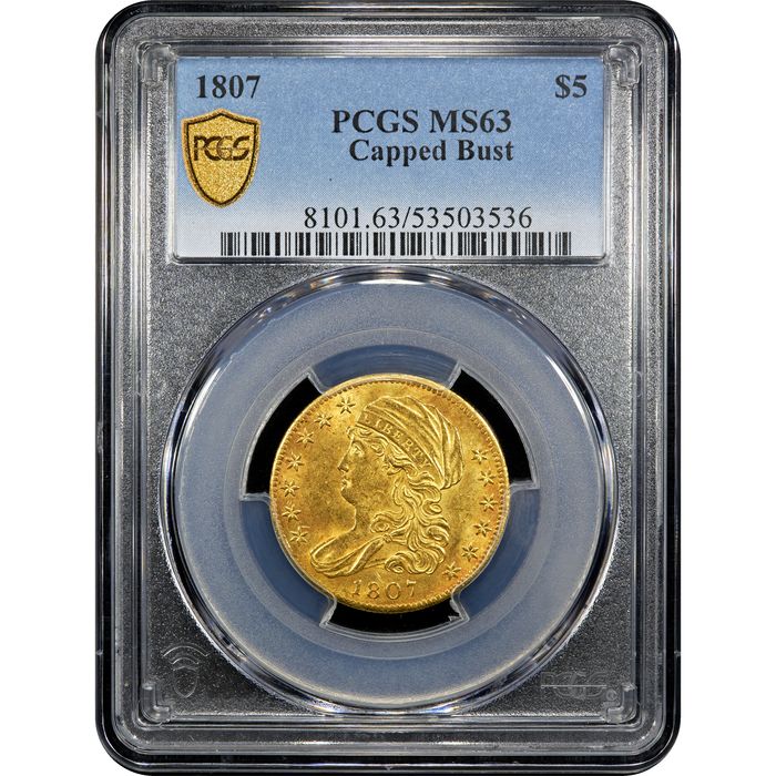 1807 Capped Bust Gold Half Eagle ($5) Obverse Slab Image