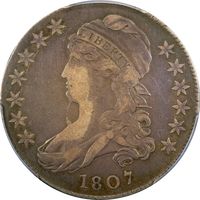 1807 Capped Bust Half Dollar (50c) Bearded Goddess  Photo 3