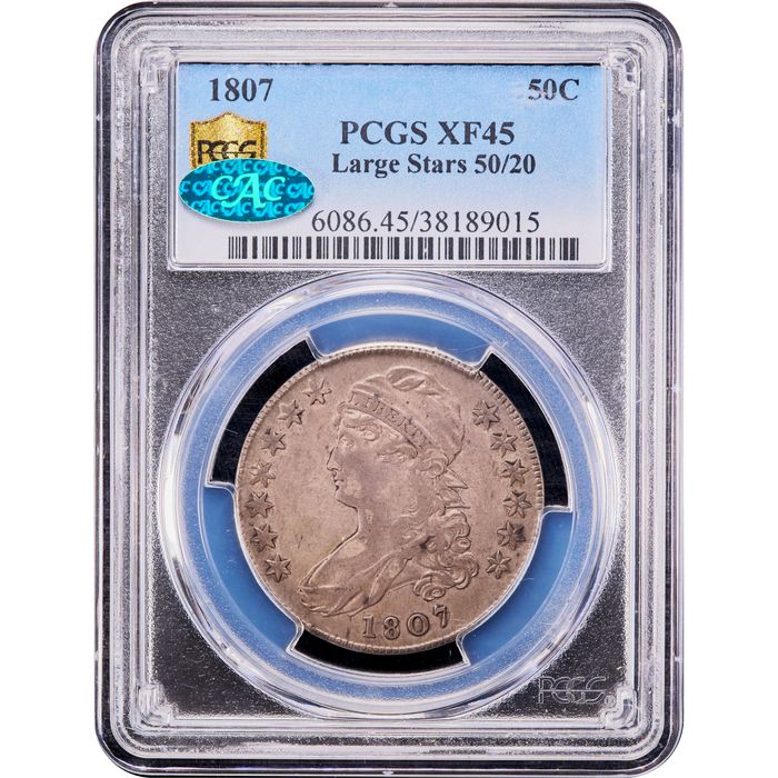 1807 Capped Bust Half Dollar (50c) Large Stars 50/20 Obverse Image