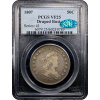 1807 Draped Bust Half Dollar (50c) Obverse Slab Image