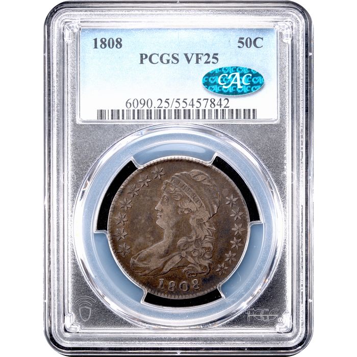 1808 Capped Bust Half Dollar (50c) O-107a Obverse Slab Image