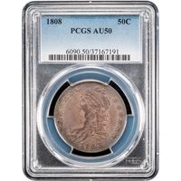 1808 Capped Bust Half Dollar (50c) Obverse Slab Image