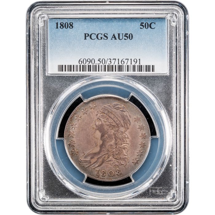 1808 Capped Bust Half Dollar (50c) Obverse Slab Image
