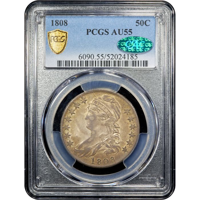 1808 Capped Bust Half Dollar (50c) Obverse Slab Image