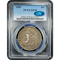 1808 Capped Bust Half Dollar (50c) Obverse Slab Image