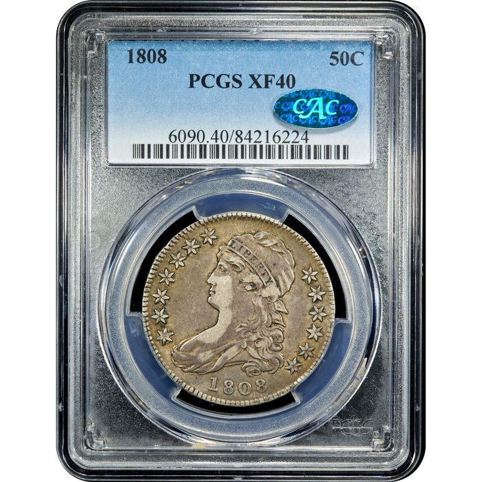1808 Capped Bust Half Dollar (50c) Obverse Slab Image