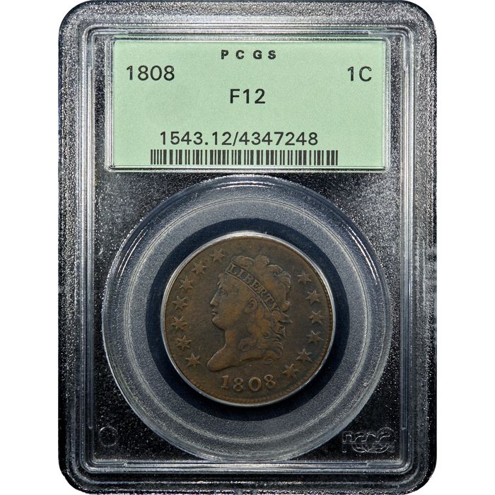 1808 Classic Head Large Cent (1c) Obverse Slab Image