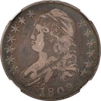 1809 Capped Bust Half Dollar (50c) III Edge Obverse Image
