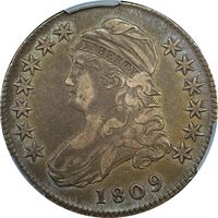 1809 Capped Bust Half Dollar (50c) O-106 Photo 3