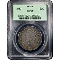1809 Capped Bust Half Dollar (50c) OGH Obverse Image