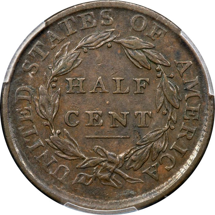 1809/6 Classic Head Half Cent (1/2c) C-5 9 Over Inverted 9 Reverse Image