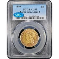 1810 Capped Bust Gold Half Eagle ($5) Large Date, Large 5 Obverse Slab Image