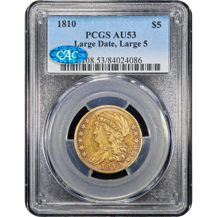 1810 Capped Bust Gold Half Eagle ($5) Large Date, Large 5 Obverse Slab Image