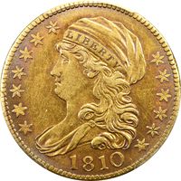 1810 Capped Bust Gold Half Eagle ($5) Large Date, Large 5 Obverse Image