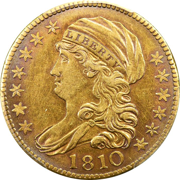 1810 Capped Bust Gold Half Eagle ($5) Large Date, Large 5 Obverse Image