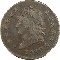 1810 Classic Head Large Cent (1c) Photo 3