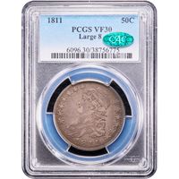 1811 Capped Bust Half Dollar (50c) Large 8 Obverse Image