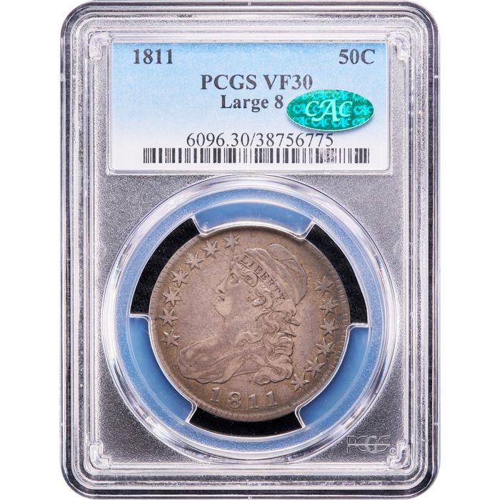 1811 Capped Bust Half Dollar (50c) Large 8 Obverse Image