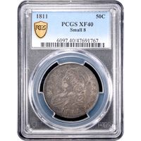 1811 Capped Bust Half Dollar (50c) Small 8 Obverse Slab Image