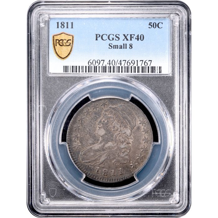 1811 Capped Bust Half Dollar (50c) Small 8 Obverse Slab Image