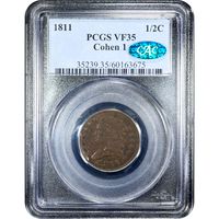 1811 Classic Head Half Cent (1/2c) Cohen 1 Obverse Image