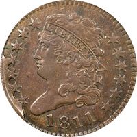 1811 Classic Head Half Cent (1/2c) Cohen 1 Photo 3