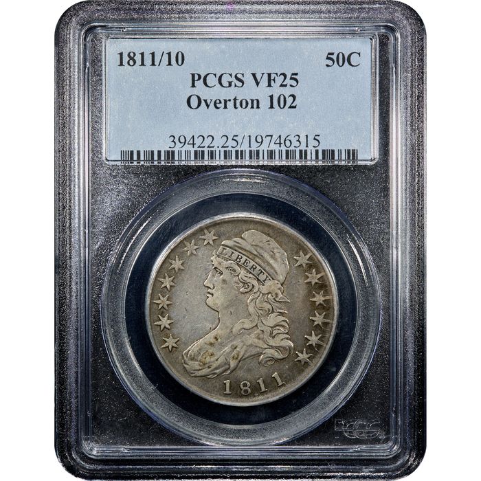 1811/10 Capped Bust Half Dollar (50c) O-102 Obverse Slab Image