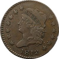 1812 Classic Head Large Cent (1c) Large Date S-289 Photo 3
