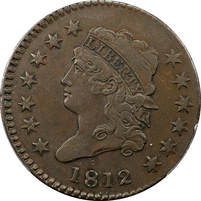 1812 Classic Head Large Cent (1c) Large Date S-289 Photo 3