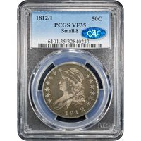 1812/1 Capped Bust Half Dollar (25c) Small 8 Obverse Slab Image