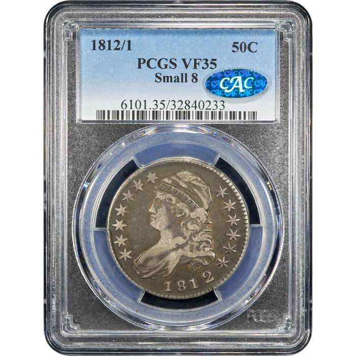 1812/1 Capped Bust Half Dollar (25c) Small 8 Obverse Slab Image