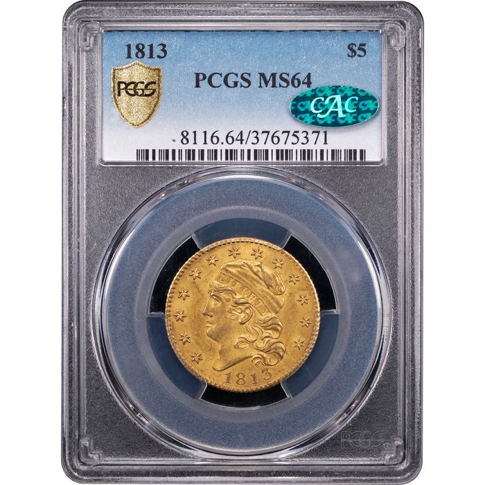 1813 Capped Bust Gold Half Eagle ($5) Obverse Slab Image